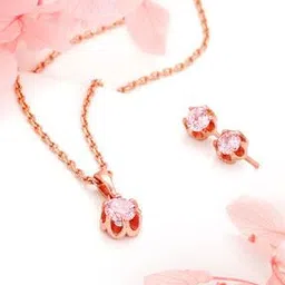 Sterling Silver Stone-Studded Pendant & Earrings Set-image-14