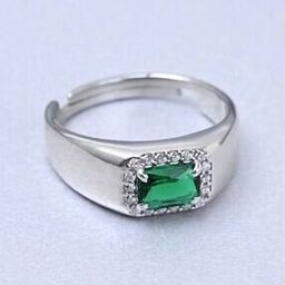 Sterling Silver American Diamond-Studded Band Ring-image-40