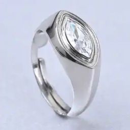 Sterling Silver American Diamond-Studded Band Ring-image-19