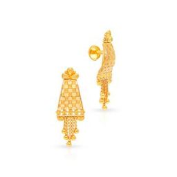 Yellow Gold Drop Earrings-image-51