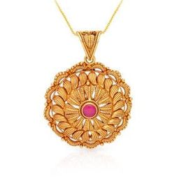 Yellow Gold Floral Pendant-image-61
