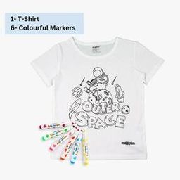 Boys Scoobies Space Doodle T-Shirt with Colourful Markers-image-2