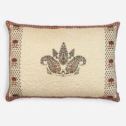 195 GSM Embroiered Kashmiri Booti Cushion with Filler 27" x 19"-picture-27