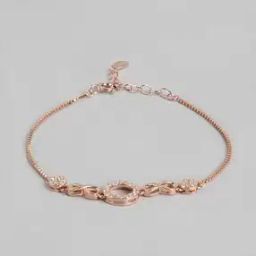 Sterling Silver Rose Gold-Plated Eternal Circles Bracelet-image-102