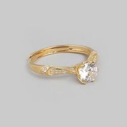 Sterling Silver Gold-Plated Gilded Allure Adjustable Ring-image-59