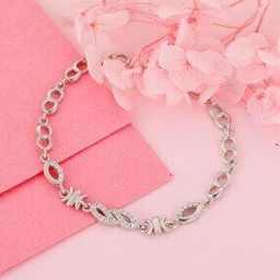 Sterling Silver Sparkle Link Bracelet-image-7