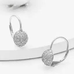 Sterling Silver Gold-Plated Stone-Studded Drop Earrings-picture-41