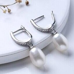 Sterling Silver Stone-Studded Drop Earrings-image-45