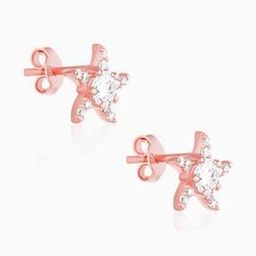 Rose Gold Studded Starfish Earrings-image-74