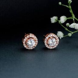 Sterling Silver Rose Gold-Plated Seeking Solace Stud Earrings-image-30