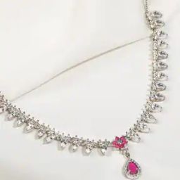 Sterling Silver Flower Drop Necklace-image-13