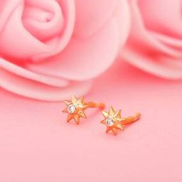 Sterling Silver Gold-Plated Star Stud Earrings-image-99
