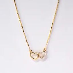 Women Yellow Gold Together Forever Diamond Necklace-image-38