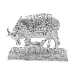 Silver Kamdhenu Cow with Calf Idol-picture-48