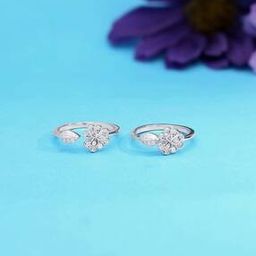 Women Sterling Silver Modern Myst Toe Rings-image-35