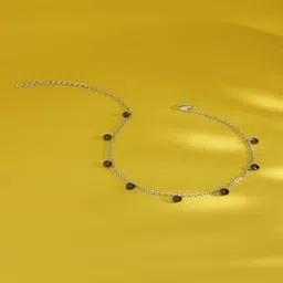 Girls Sterling Silver Tasseled Twinkles Anklet-image-5