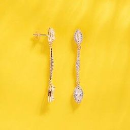Sterling Silver Rose Gold-Plated Drop Earrings-image-37