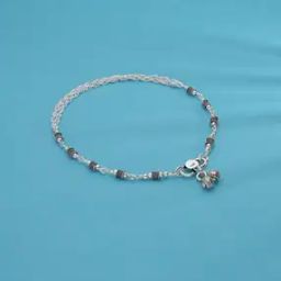 Girls Sterling Silver Beaded Anklet-image-45