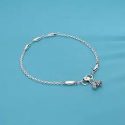 Girls Sterling Silver Clump Anklet-image-19