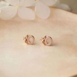 Women Sterling Silver Stone Stud Earrings-image-29