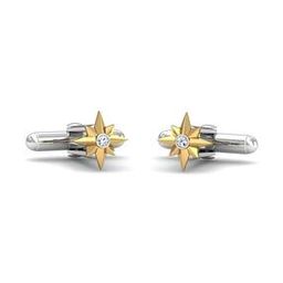 Yellow Gold Diamond Origami Star Cufflinks-image-73