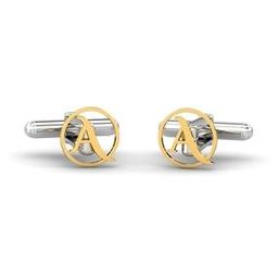 Yellow Gold Alphabet A Cufflinks-image-57