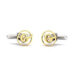 kuberbox Yellow Gold Alphabet G Cufflinks-picture-20