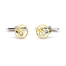 Yellow Gold Alphabet S Cufflinks-image-1