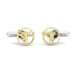 Men Yellow Gold Alphabet T Cufflinks-image-43