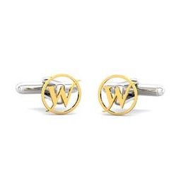 Yellow Gold Alphabet W Cufflinks-image-28