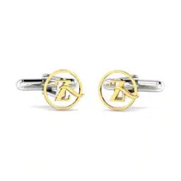 Men Yellow Gold Alphabet Z Cufflinks-image-25