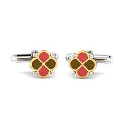 Men Yellow Gold Diamond-Studded Clover Letter X Cufflinks-image-95
