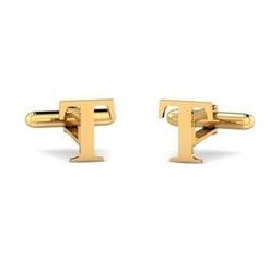 Men Yellow Gold Initial T Cufflink-image-44