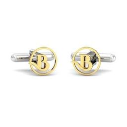 Yellow Gold Alphabet B Cufflinks-image-30