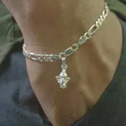 Silver Figaro Bracelet with Ganesh-image-60