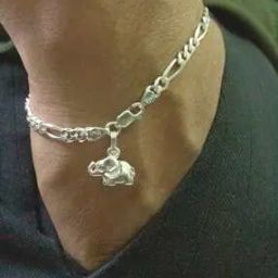Sterling Silver Figaro Bracelet with Elephant-image-86