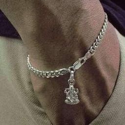 Silver Curb Bracelet with Ganesh-image-83