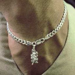 Silver Curb Bracelet with Hanuman-picture-52