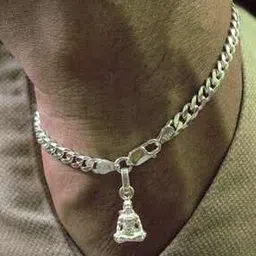 Silver Curb Bracelet with Shiva Charm-image-3