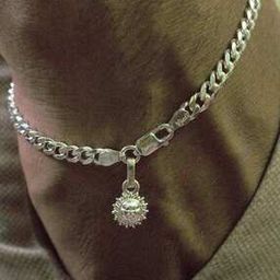 Silver Curb Bracelet with Charm Surya-image-2