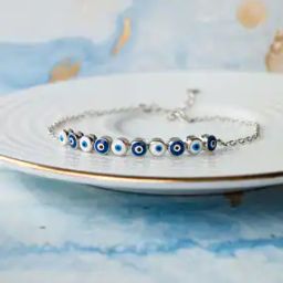 Sterling Silver Stone-Studded Link Bracelet-image-23