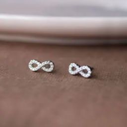 Sterling Silver Stone-Studded Stud Earrings-image-65