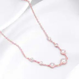 Women Sterling Silver Rose Gold-Plated Necklace-image-70