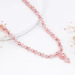 Women Sterling Silver Rose Gold-Plated Necklace-image-71