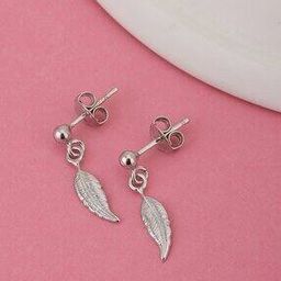 Sterling Silver Dangling Leaf Drop Earring-image-61