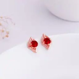 Women Sterling Silver Rose Gold-Plated Falling Dew Stud Earrings-image-76