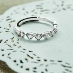 Women Sterling Silver Stone-Studded Adjustable Ring-image-13