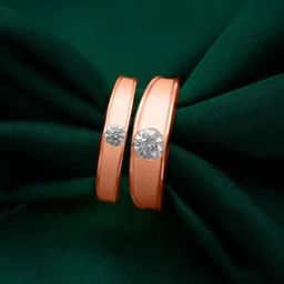 Sterling Silver Rose Gold-Plated Couple Rings-image-76