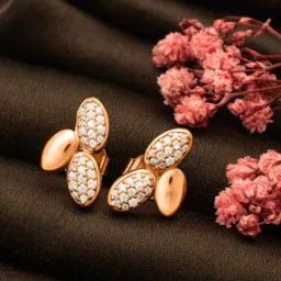 Women Sterling Silver Rose Gold-Plated Stud Earrings-image-63