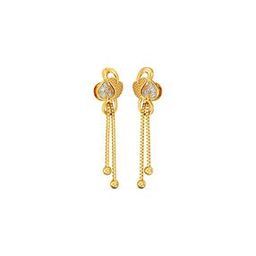 Women Yellow Gold Drop Earrings-image-82